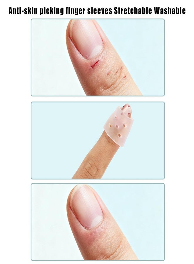 Fukaisu 10pcs Anti Skin Picking Finger Covers, Reusable Breathable Finger Protectors Skin Picking Prevention Gloves for Cracked Hands & Hangnails - Image 3
